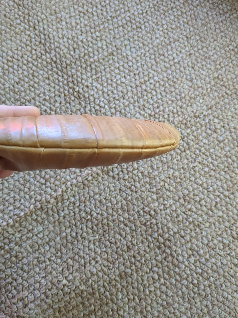 Classic Vintage Genuine Eelskin Clutch Clasp Wallet - Tan 50s 60s